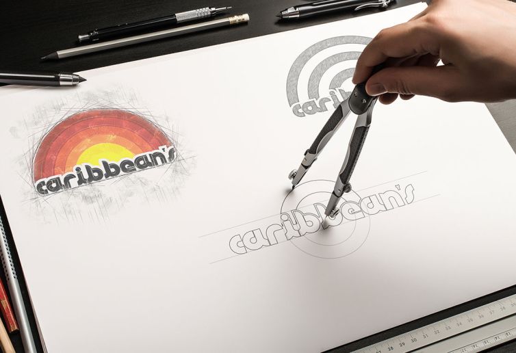 Diseño de Logotipo - Caribbean's Disco Club - Boceto