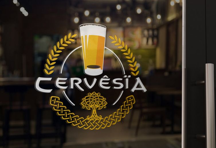 Diseño Logotipo - Cervêsïa - Vinilo en Vidrio