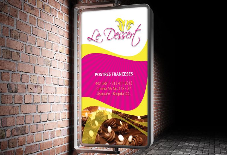 Diseño de Logotipo - Le Dessert - Aviso Luminoso