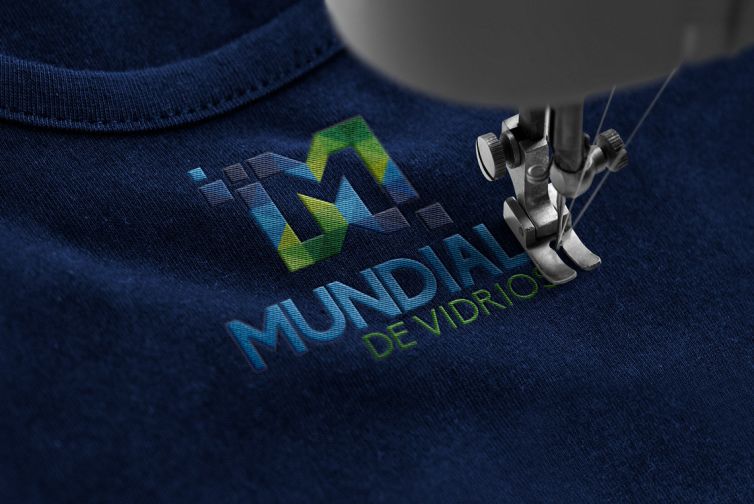 Diseño Logotipo - Mundial de Vidrios - Bordado