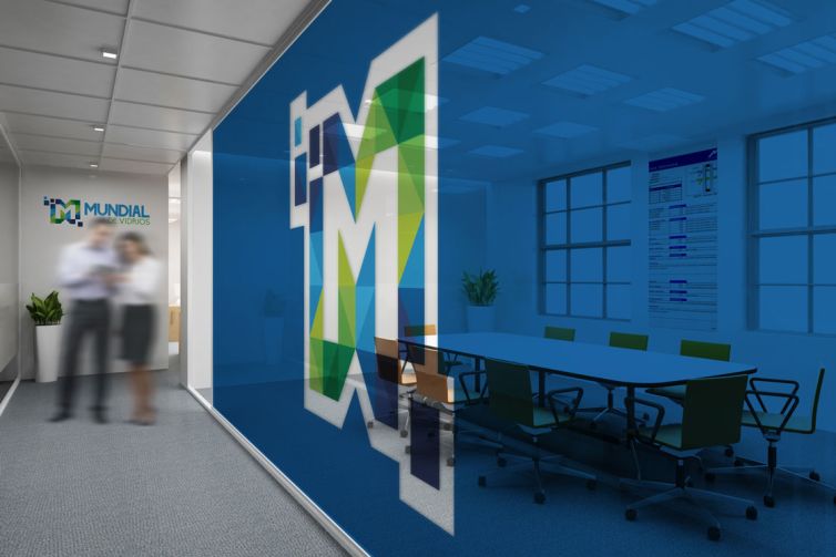 Diseño Logotipo - Mundial de Vidrios - Branding Oficina