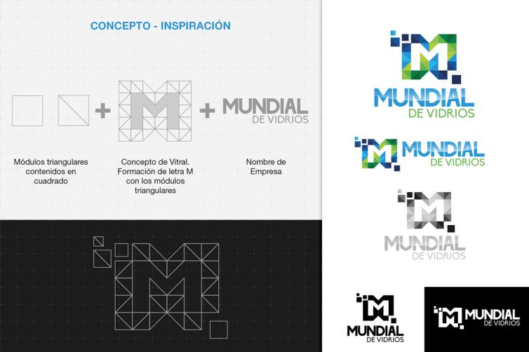Diseño Logotipo - Mundial de Vidrios - Concepto
