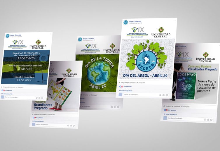 Publicaciones en Fanpage de Facebook - Promoción de IX Jornadas de Educación en Percepción Remota y SIG para Centroamérica y el Caribe